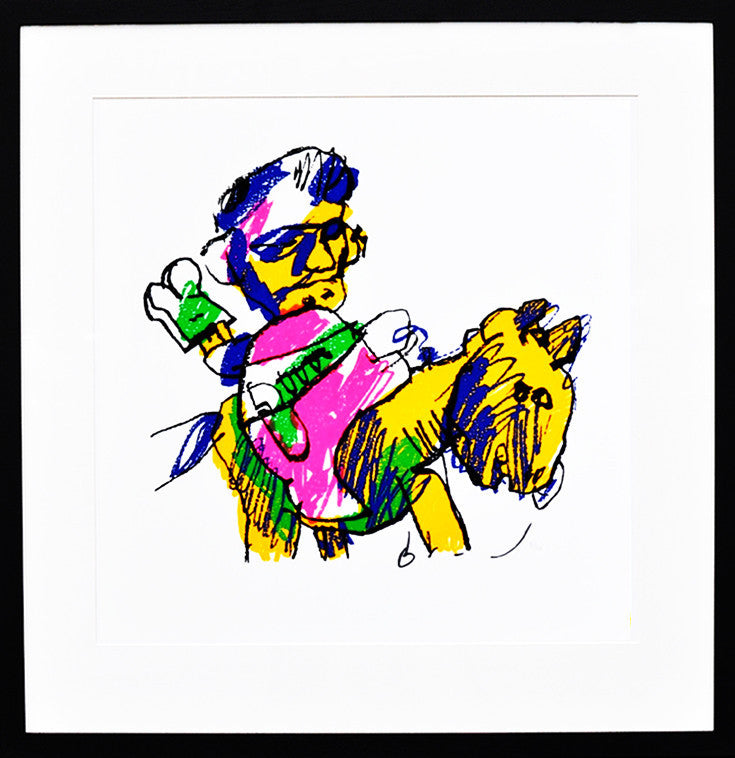 Herman Brood Man te paard zeefdruk