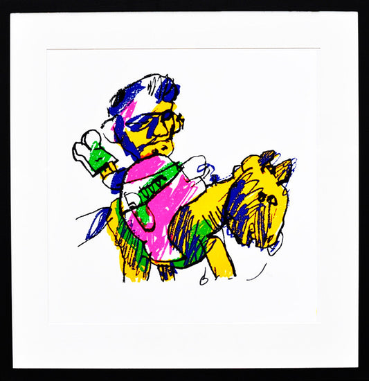 Herman Brood Man te paard zeefdruk